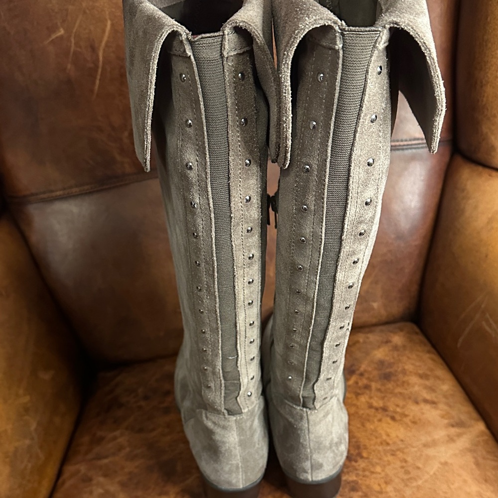 Vince Camuto Taupe Heeled Boots - Picture 4 of 11